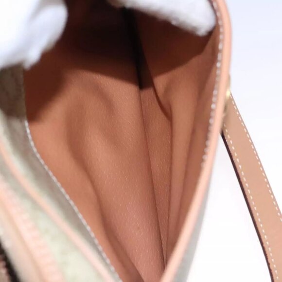 CELINE Macadam Canvas Shoulder Bag Beige Gold Auth mr1099 - Picture 12 of 16